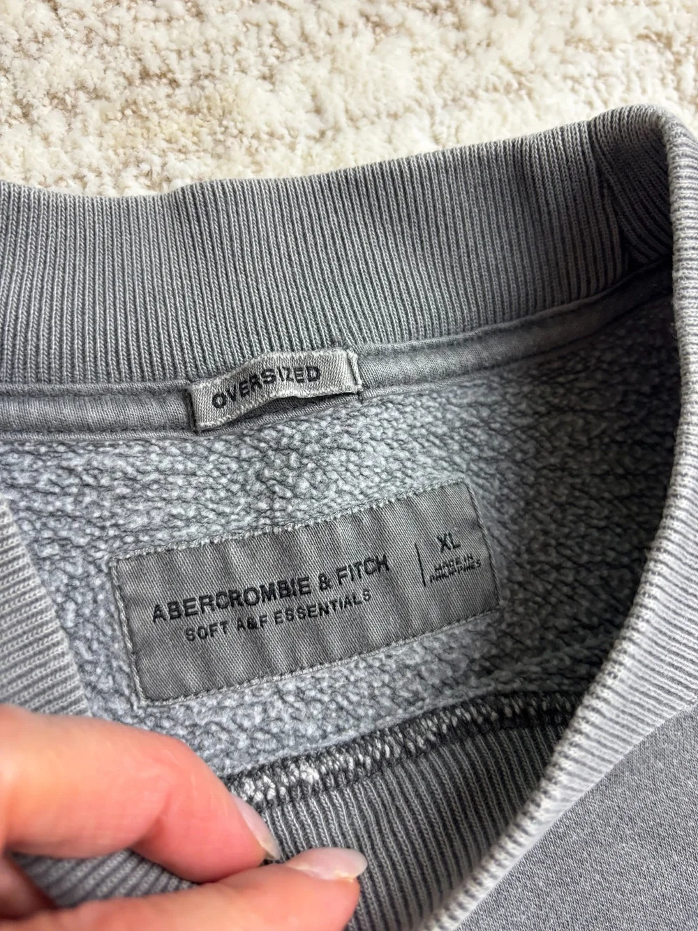 Abercrombie & Fitch Oversized Sweatshirt Gray XL Soft A&F Essentials